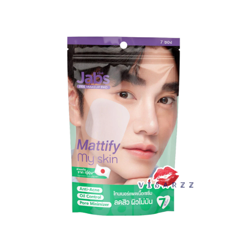 (สีเขียว 7 ซอง 28แผ่น) Jabs Pre Makeup Pad Mattify My Skin สำหรับผู้ที่มีผิวมันหรือมีแนวโน้มอุดตันง่าย ให้สัมผัสผิวที่รู้สึกสะอาดและสดชื่น เหมาะกับผู้ที่มีผิวมันและผู้ที่ต้องการเตรียมผิวก่อนลงเมคอัพ