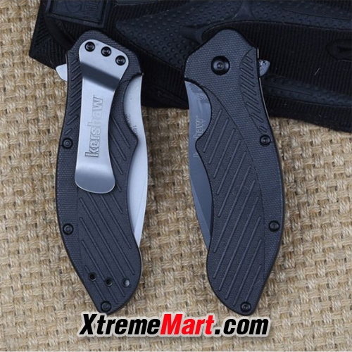 มีดพับ Kershaw 1605 Stainless Steel Survival Folding Knife (ใบดำ เรียบ)