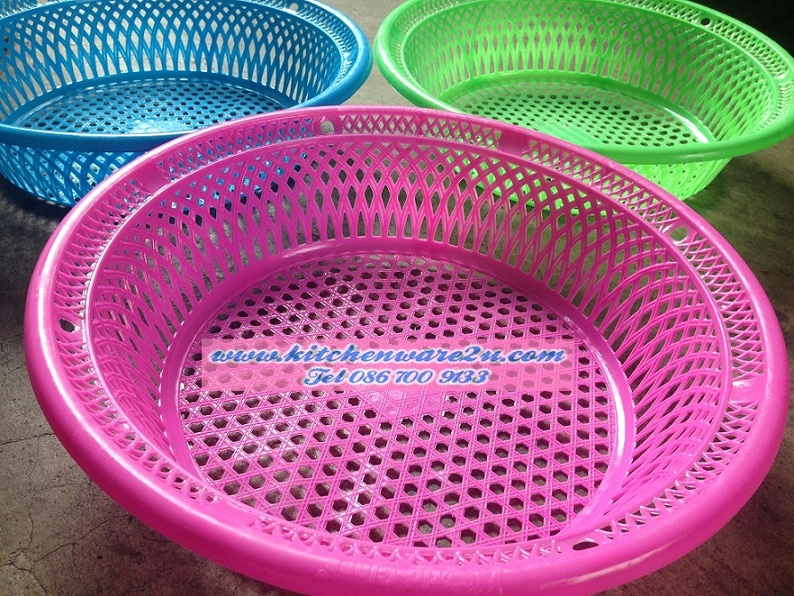 P07711 ตะแกรงกลมตื้น สีหวาน (36.7*36.7*9 cm) 7022 ราคาส่งต่อ 16 โหล: 192 ใบ:เฉลี่ย 120 บต่อโหล