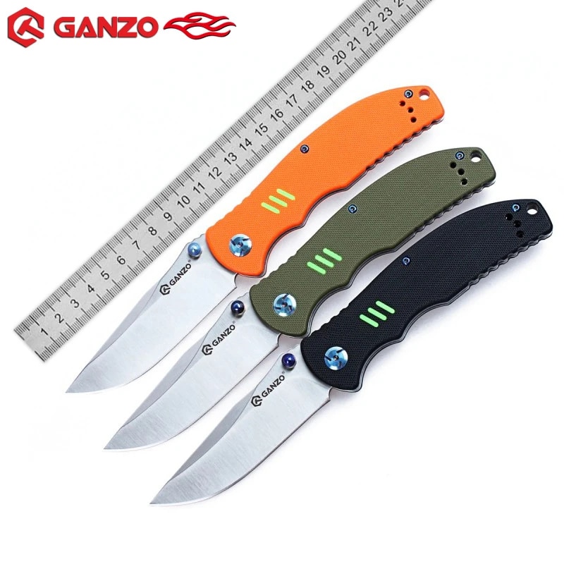 Ganzo 7511 Firebird F7511 ใบมีด 440C ด้าม G10 สีดำ 58-60HRC Survival Camping มีดยุทธวิธี EDC (เล่มละ)