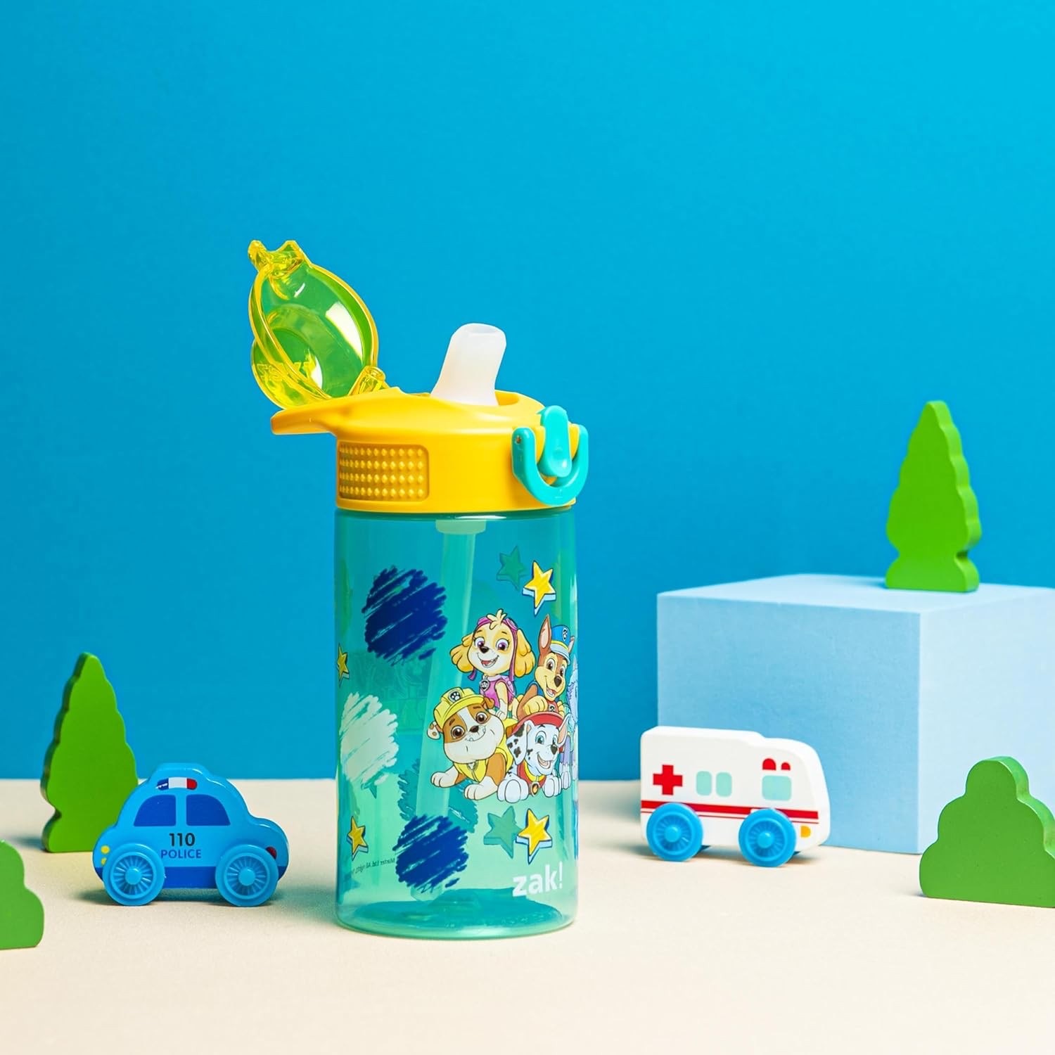 กระติกน้ำพร้อมหลอดดื่มสำหรับเด็ก Zak! Paw Patrol 16 Oz. Sage Covered Spout Bottle (Green)