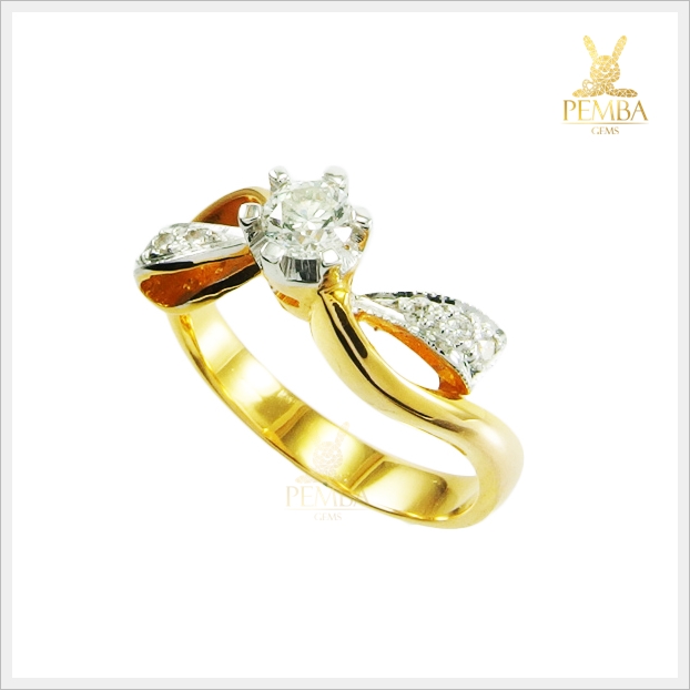 แหวนเพชรแท้ ทองแท้ ท่านหญิง(สามารถสั่งทำได้ค่ะ)