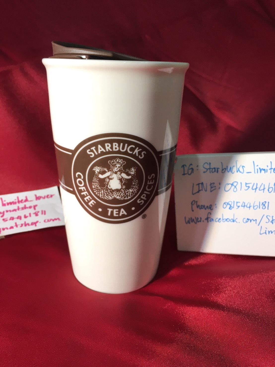 ใบนี้ห้ามพลาด งานแรร์เลยค่ะ เป็นโลโก้แรกของสตาร์บัคส์ที่ปรากฏแก่สายตาชาวโลก ใบในตำนานค่ะStarbucks Ceramic Travel Mug 2012 The First Store Brown Logo & Black Lid 12oz