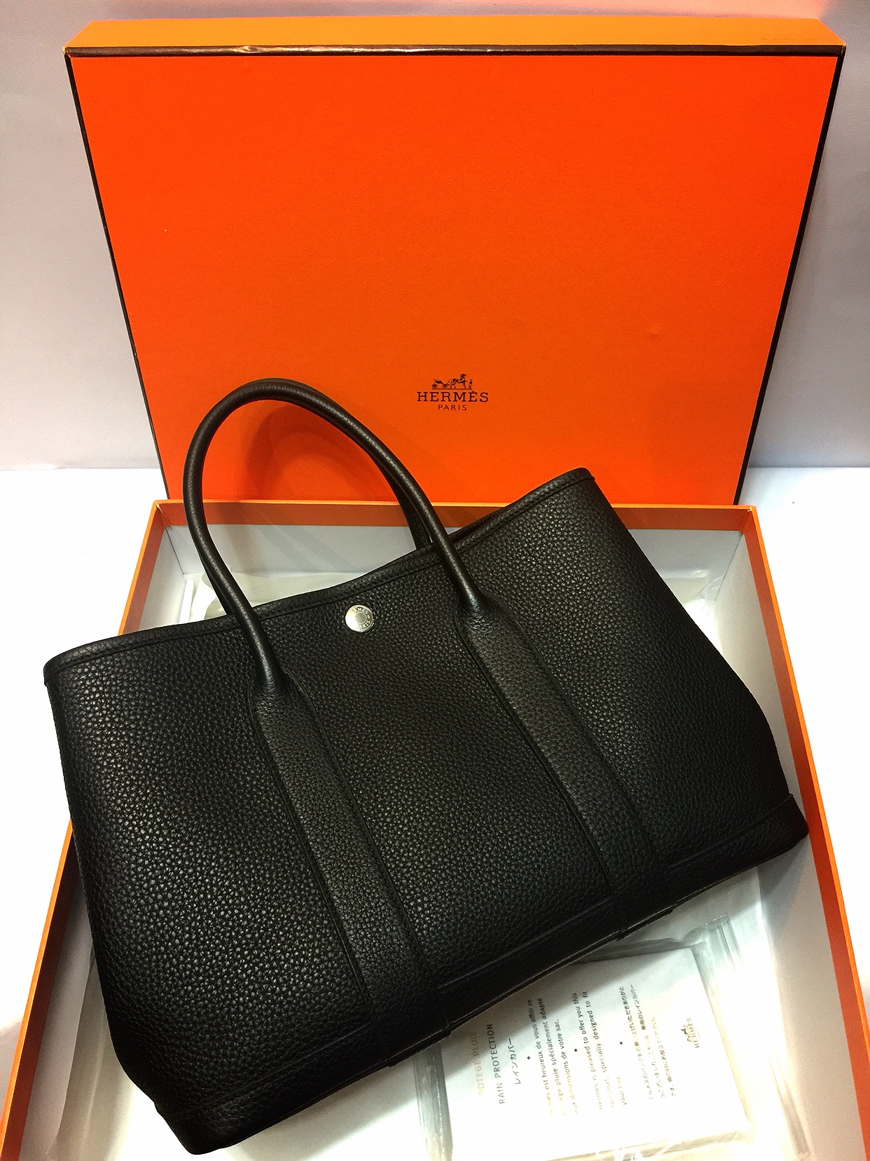 Hermes Garden Party 30 Black stampA