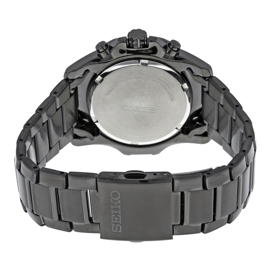 Karnvera Shop นาฬิกาข้อมือผู้ชาย Seiko LORD Chronograph SNDD77P1 Men's Black Steel 100m