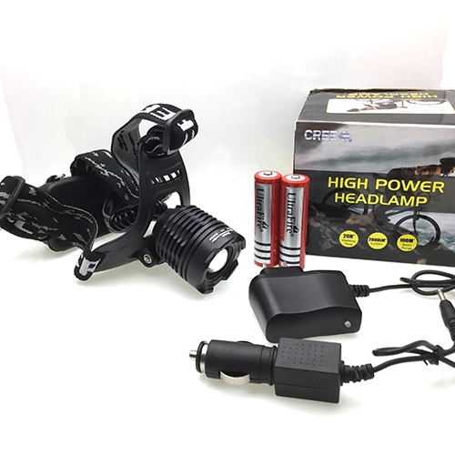 ชุดเซตไฟฉายคาดหัวซูม V2 CREE Q5 1000LM Zoom Headlamp Headlight 18650 x 2