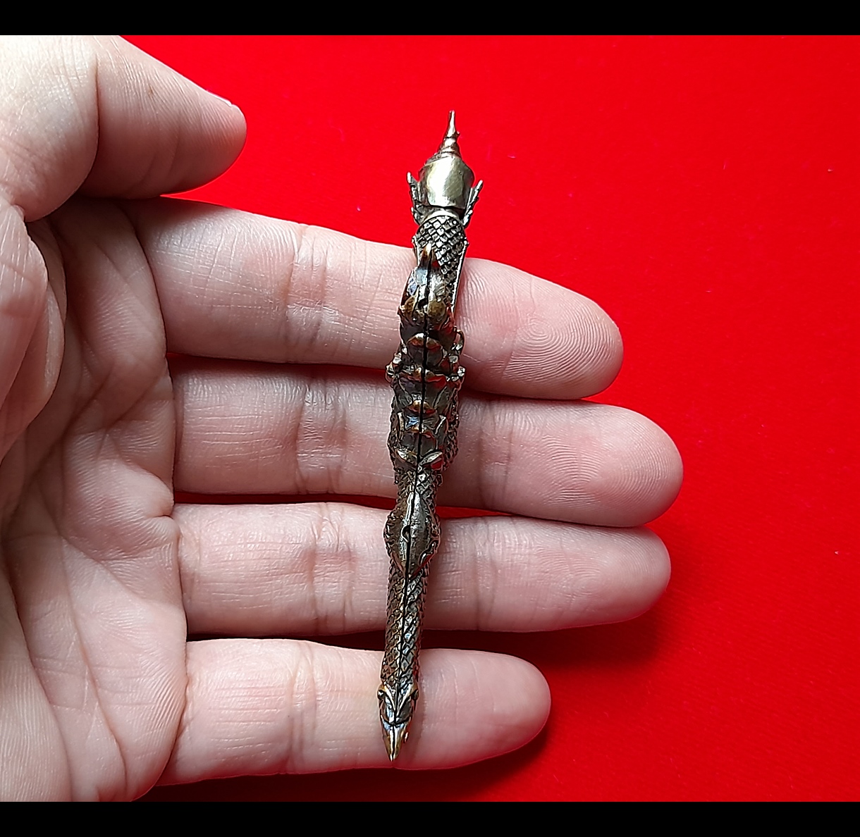 มีดหมอท้าววิรูปักษ์ (ท้าววิรูปักษ์ เทวดาผู้เป็นใหญปกครองพญานาค) หล่อนำฤกษ์ เนื้อสัตตะโลหะ (พิเศษ(เฉพาะหล่อนำฤกษ์)) ปี2564 #รับประกันแท้ - หลวงพ่อหนุน วัดพุทธโมกข์