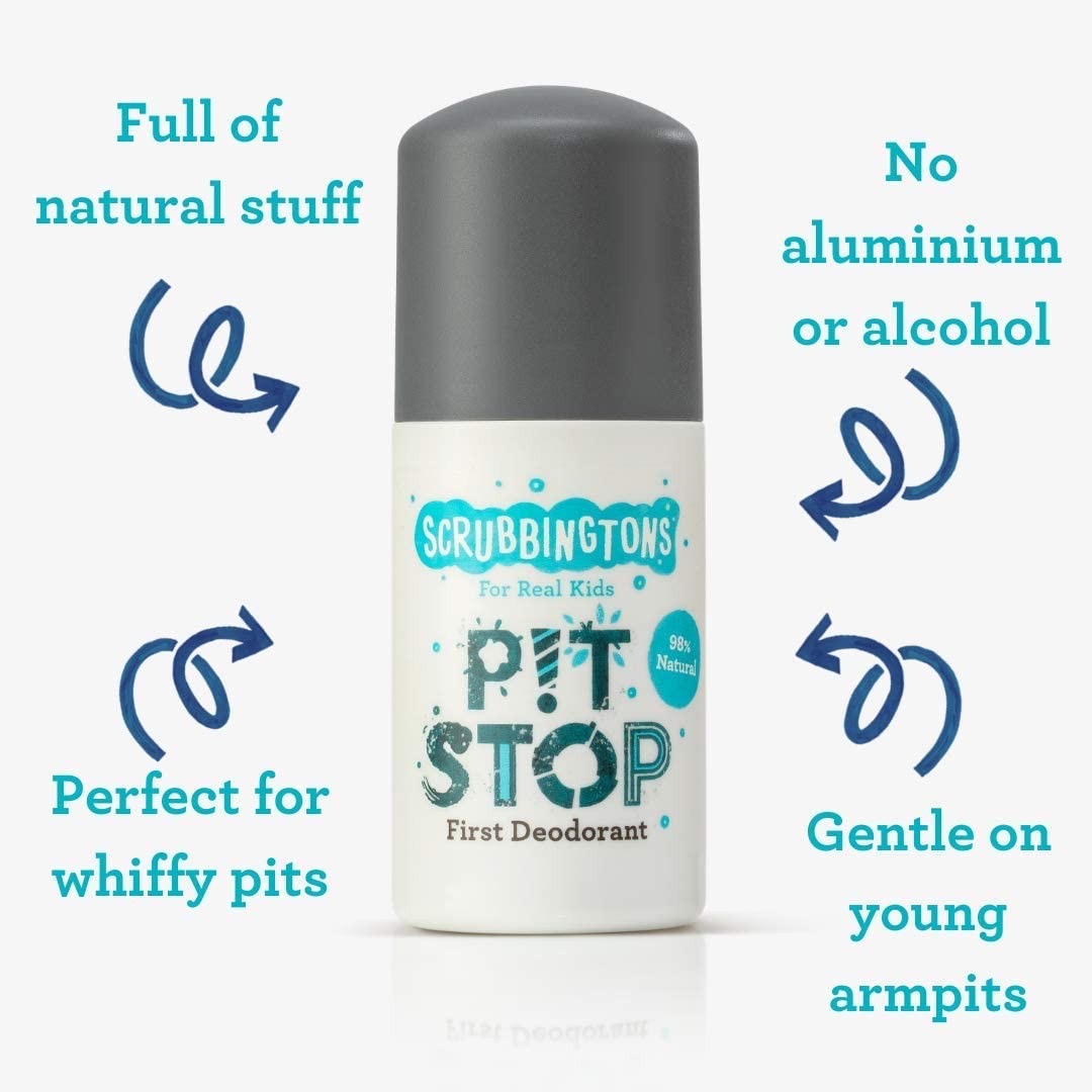 โรลออนระงับกลิ่นกายสำหรับเด็ก Scrubbingtons For Real Kids First Deodorant - Pit Stop