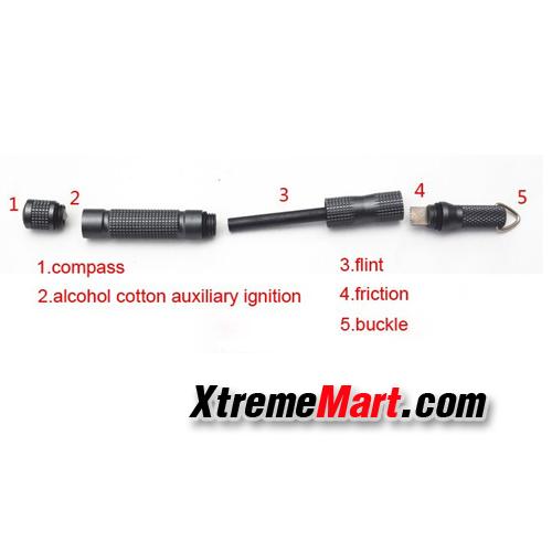 ปากกาจุดไฟ LAIX D3-H พร้อมเข็มทิศ (สีดำ)