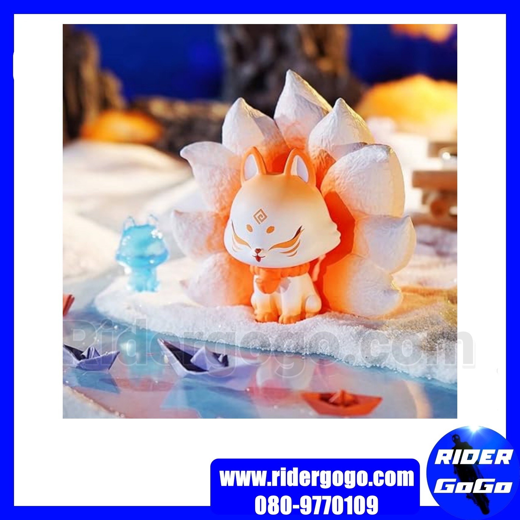 โมเดล จิ้งจอกเก้าหาง Ancient Nine Tails Fox Lucky Fortune Blind Box สีส้ม