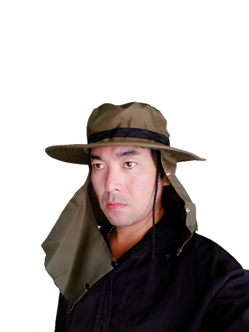 หมวกผ้ากันแดดปีกรอบปิดหน้า