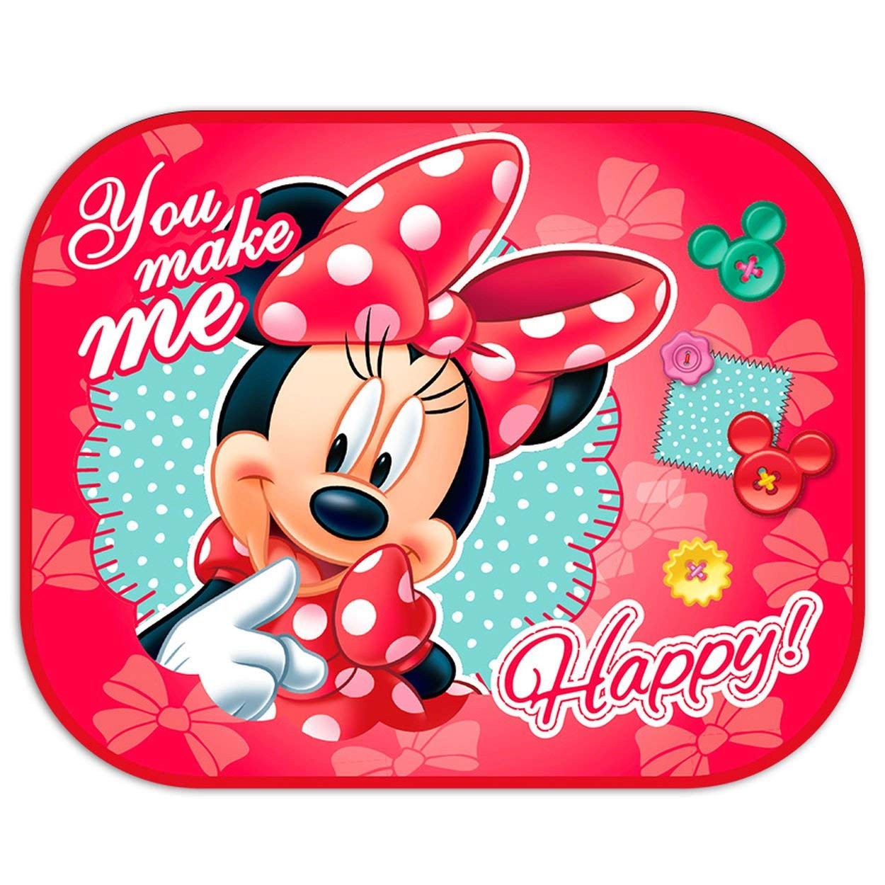 ม่านบังแดดลายตัวการ์ตูนสุดน่ารัก SEVEN Disney Minnie Mouse Folding Window Sunshades (Pack of 2)