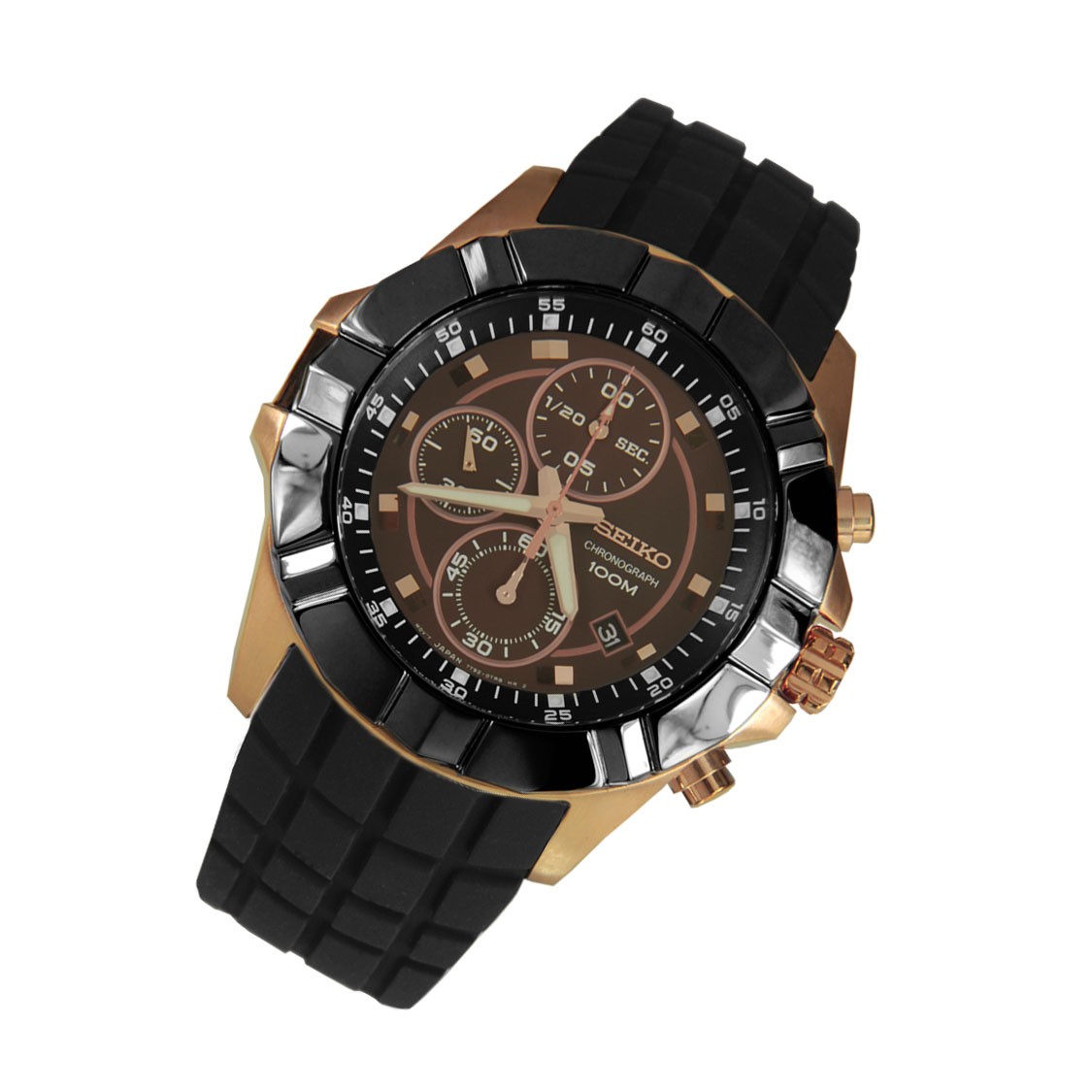 SEIKO The Lord Chronograph Men's Watch รุ่น SNDD80P1 นาฬิกาข้อมือผู้ชาย สายยางเรซิ่นสีดำ