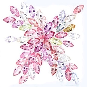 Fancy Marquise 5x2.5 m จัดเซ็ท 50 เม็ด แฟนซีมาคี หนัก 8.21 กะรัต Multi Colour หลากหลายสีผสมกัน ตามภาพ เนื้อดี ใสสะอาดไม่มีตำหนิ
