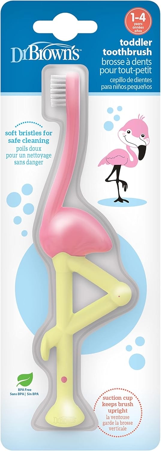 แปรงสีฟันสำหรับเด็กวัยเตาะแตะ Dr Brown's Flamingo Toddler Tootbrush