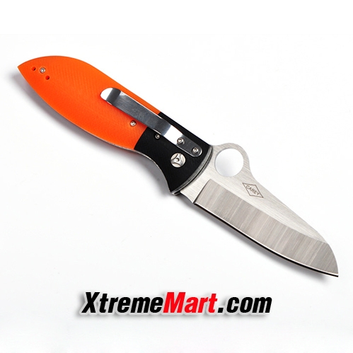 มีดพับ มีดพก Spyderco รุ่น SPC256 ด้ามจับ G10 ระบบ Liner Lock Stainless Steel Folding Knives (สีส้ม)