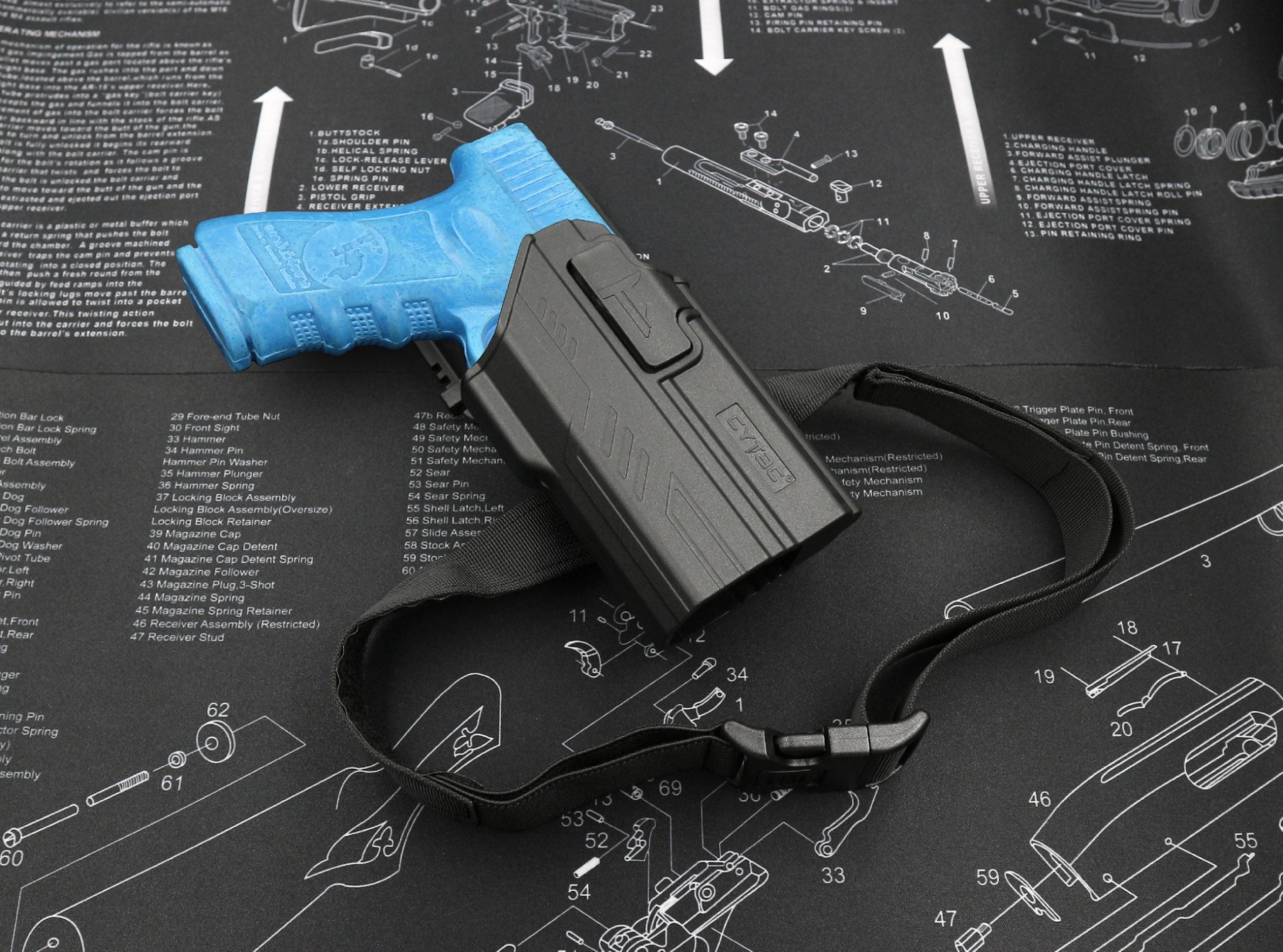 CYTAC thailand ซองพกนอก GLOCK 17 ติดไฟฉาย + เพลทลดต่ำ (ปลดล็อคนิ้วชี้)