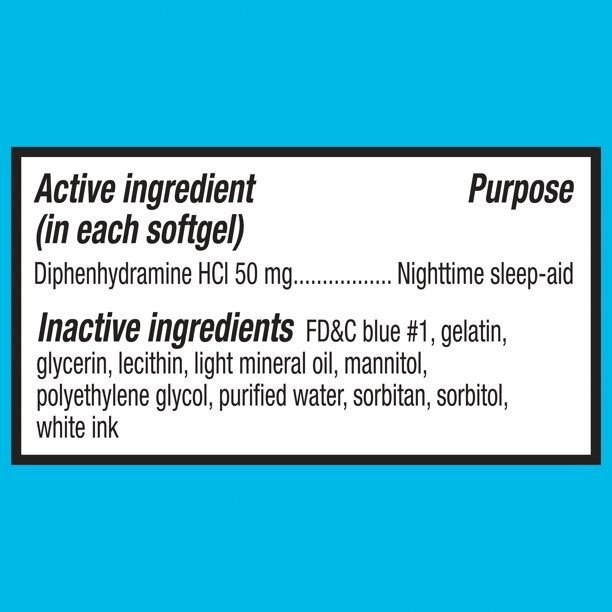 วิตามินเสริมการนอนหลับสำหรับเด็กโตและผู้ใหญ่ Equate Maximum Strength Sleep-Aid SoftGels (100 SoftGels)