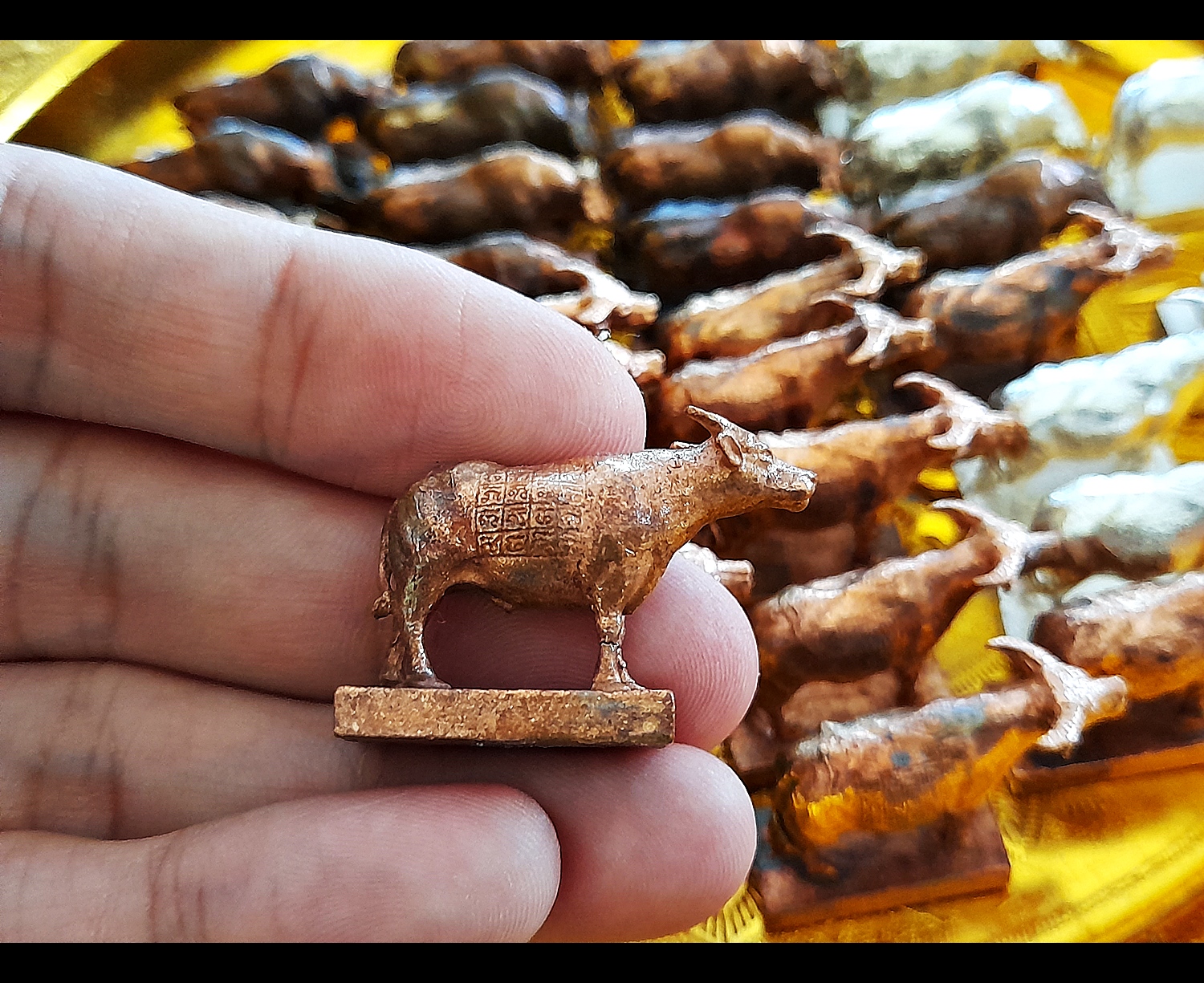 ควายธนู(ควายเผือก) ขนาดพกพา เนื้อทองเหลือง รุ่นแรก (เสาร์๕)ปี2563 #รับประกันแท้