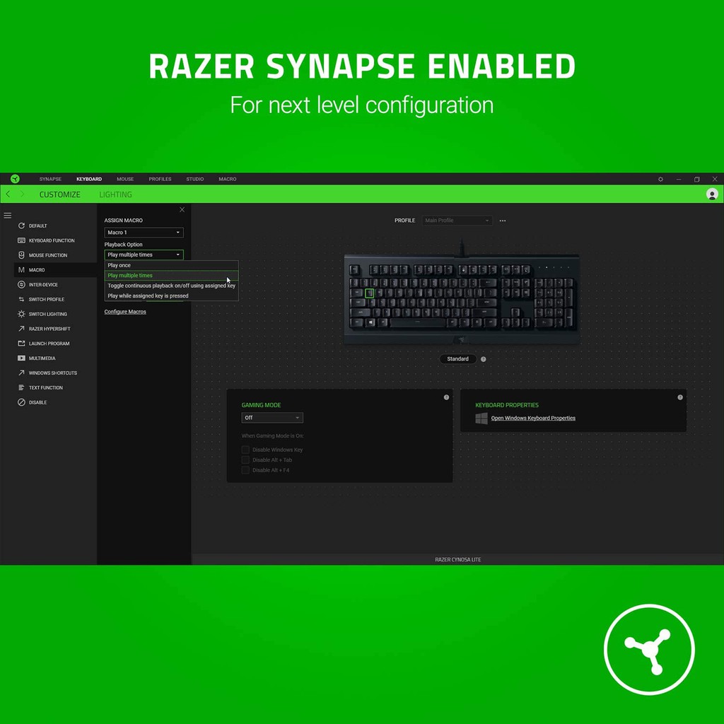(TH/EN) Razer Cynosa Lite - Gaming Keyboard with RGB (RUBBER DOME SWITCH) #คีย์บอร์ดเกมมิ่ง