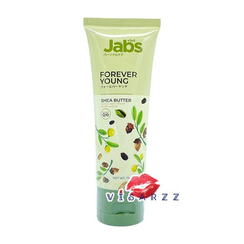 Jabs Forever Young Shea Butter Hand And Nail Cream 75g ครีมบำรุงมือและจมูกเล็บ ผสาน Coenzyme Q10 ฟื้นบำรุงให้นุ่มชุ่มชื้น ริ้วรอยแลดูจางลง