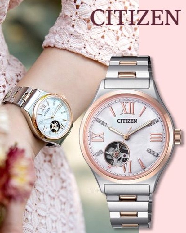 Karnvera Shop Citizen นาฬิกาข้อมือผู้หญิง Automatic PC1009-51D Woman's Watch