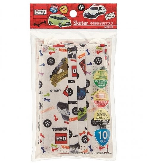 หน้ากากอนามัยสำหรับเด็ก Skater Tomica Non-Woven Mask for Children 4+ (Pack of 10)