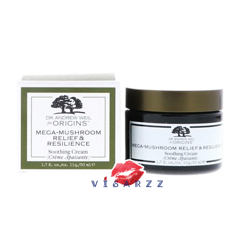 Origins Mega-Mushroom Skin Relief Soothing Face Cream 50mL ครีมบำรุงผิวดูแล ความแข็งแรงและปัญหาริ้วรอย ปกป้องผิวภายนอกไว้มิให้สูญเสียความชุ่มชื้น