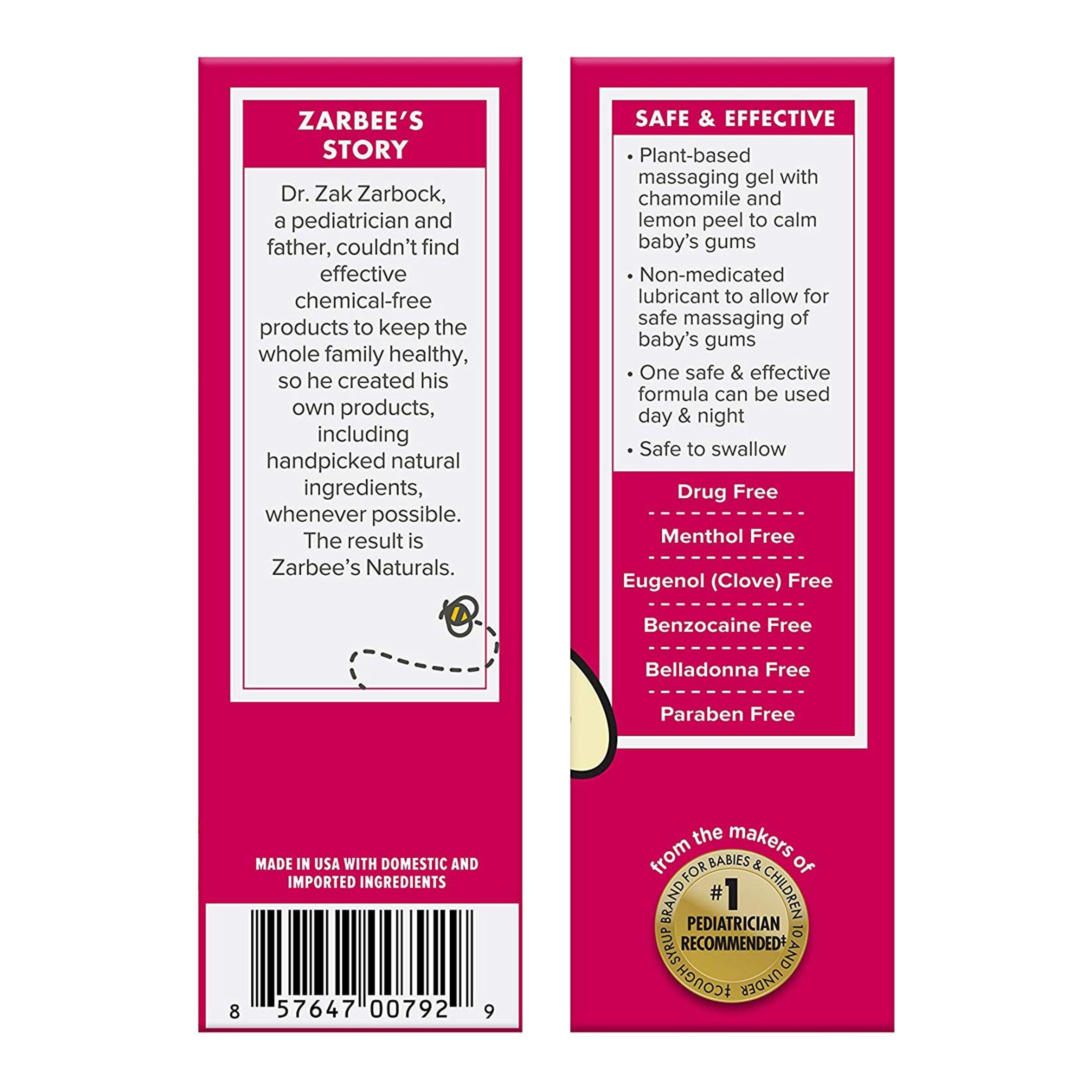 เจลบรรเทาอาการเจ็บปวดขณะฟันขึ้น ZARBEE's Naturals Baby Gum Massage Gel