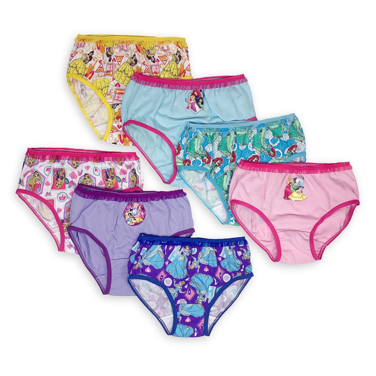 กางเกงชั้นในสำหรับเด็ก Disney Princess Underwear Set for Girls (7-Pack)