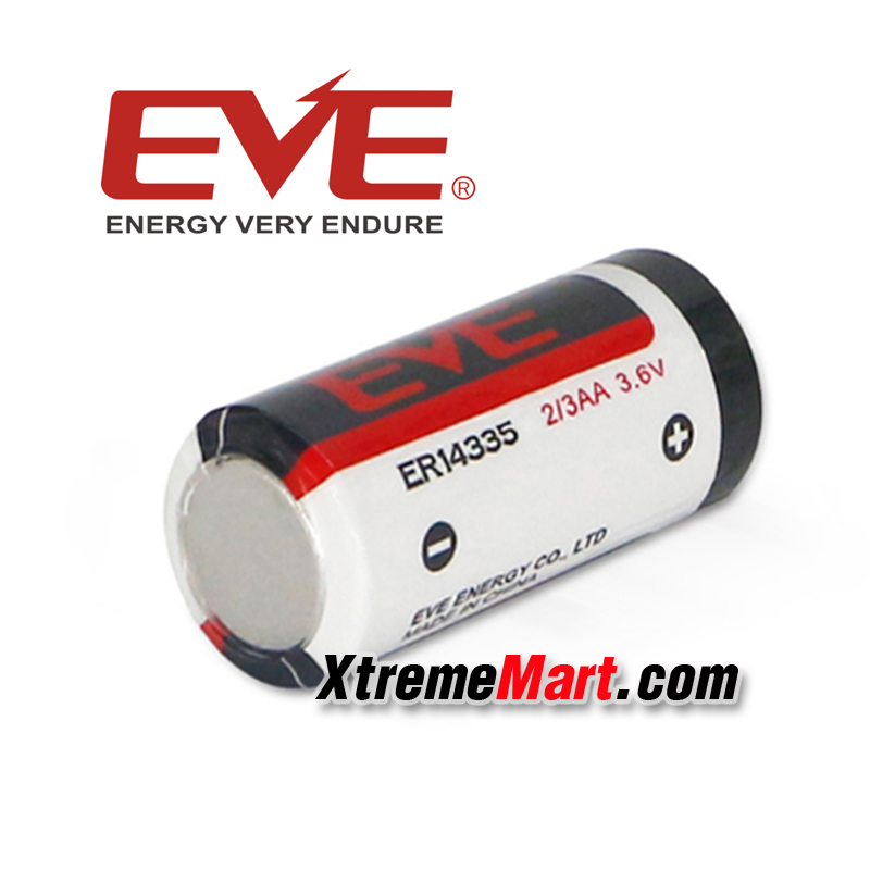 แบตเตอรี่ Battery EVE ER14335 ER14335M 2/3AA 3.6V ของแท้ ไฟเต็ม100% Lithium Battery