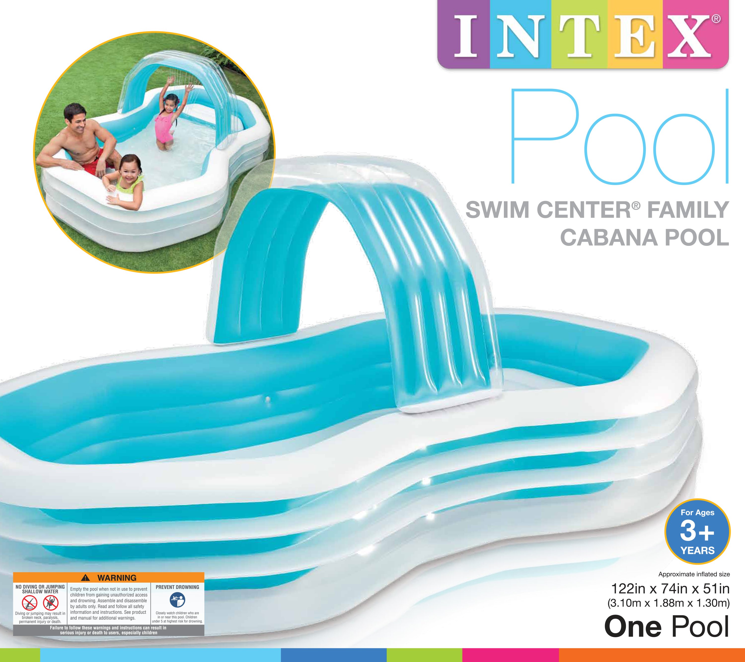 สระน้ำเป่าลมขนาดใหญ่ Intex Swim Center Family Cabana Pool