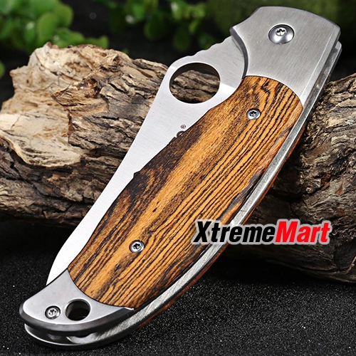 มีดพับ GANZO G7371-WD1 Stainless Steel Folding Knife (ด้ามไม้)