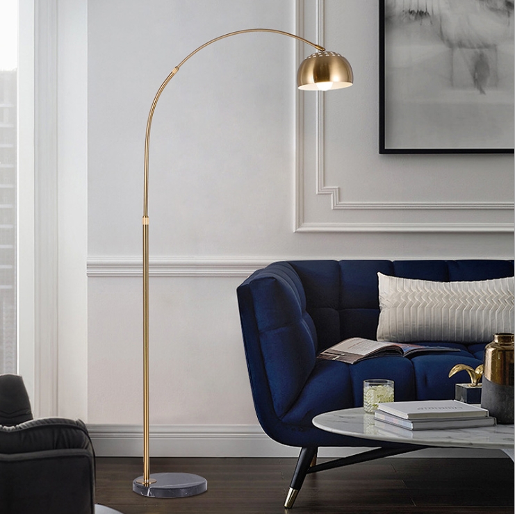 โคมไฟตั้งพื้นทรงโค้งโมเดิร์นสีทอง [FLMG-1]