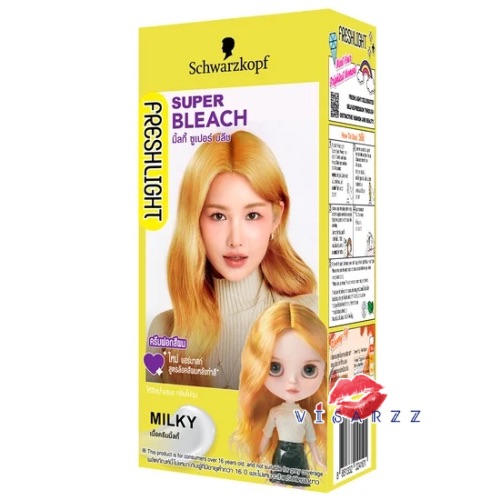 ( Super Bleach ) Schwarzkopf Freshlight Milky Super Bleach มิ้ลกี้ซูเปอร์ บลีช ปรับสีผมสว่างขั้นสุด สวารอฟสกี้ ยาย้อมสีผม ยาเปลี่ยนสีผม ปรับสีผมสว่างขั้นสุด