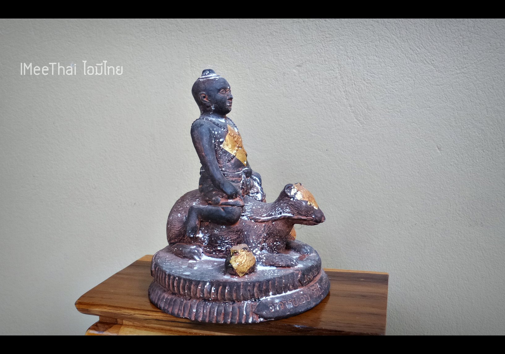 รูปหล่อ กุมารขี่ชะมด เนื้อโลหะ หลวงพ่อเอิบ วัดซุ้มกระต่าย