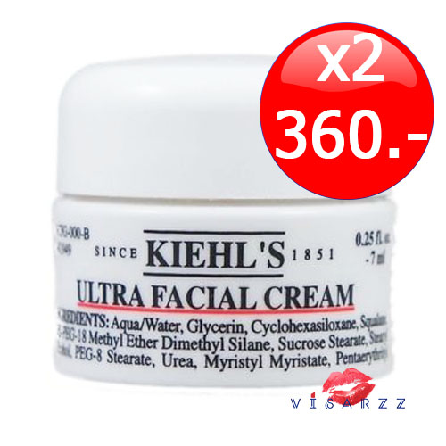(แพคคู่ x2) Kiehl's Ultra Facial Cream 7mL บำรุงให้ผิวชุ่มชื้นตลอด 24 ชั่วโมง ปกป้องเซลล์ผิวจากการสูญเสียความชื้นและช่วยดูดซึมความชื้นจากอากาศ