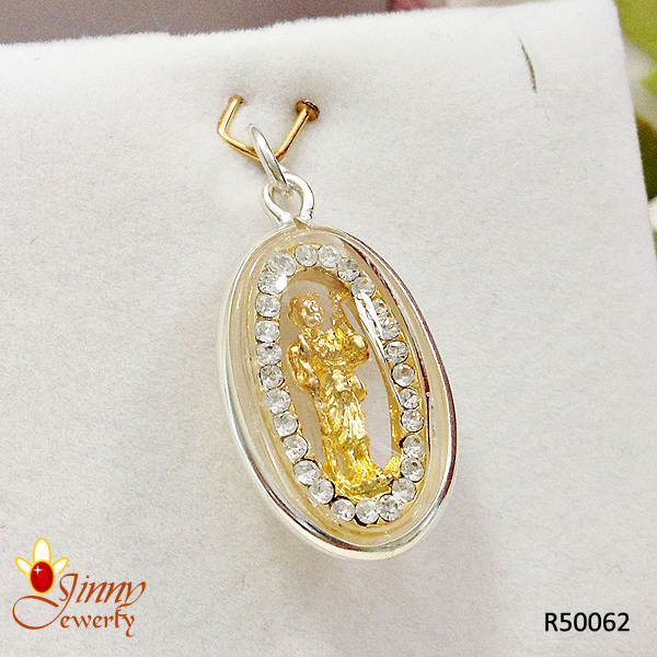 จี้เงินแท้ พระสิวลี ล้อมพลอย