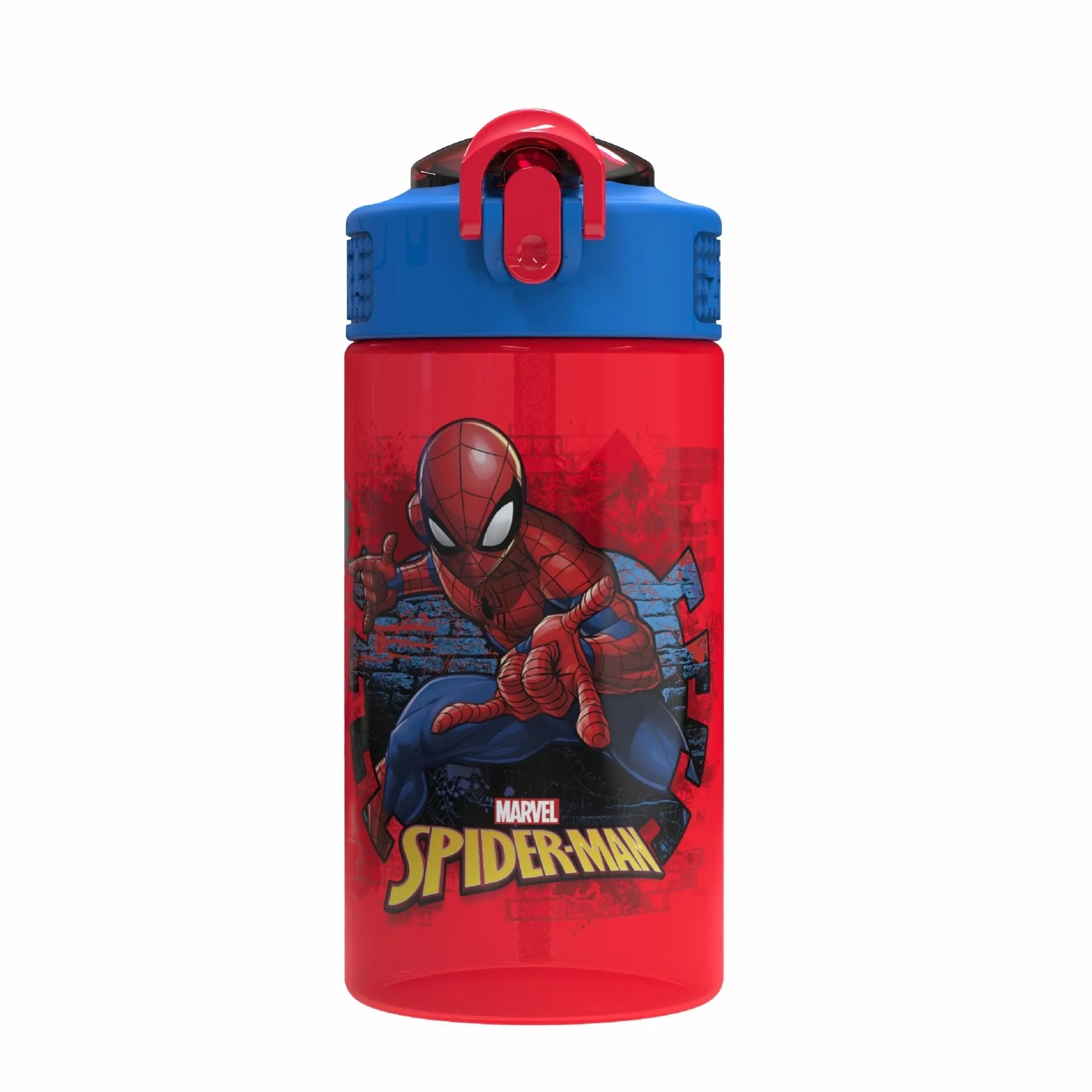 กระติกน้ำพร้อมหลอดดื่มสำหรับเด็ก Zak! Spider-Man 16 Oz. Reusable Water Bottle with Straw