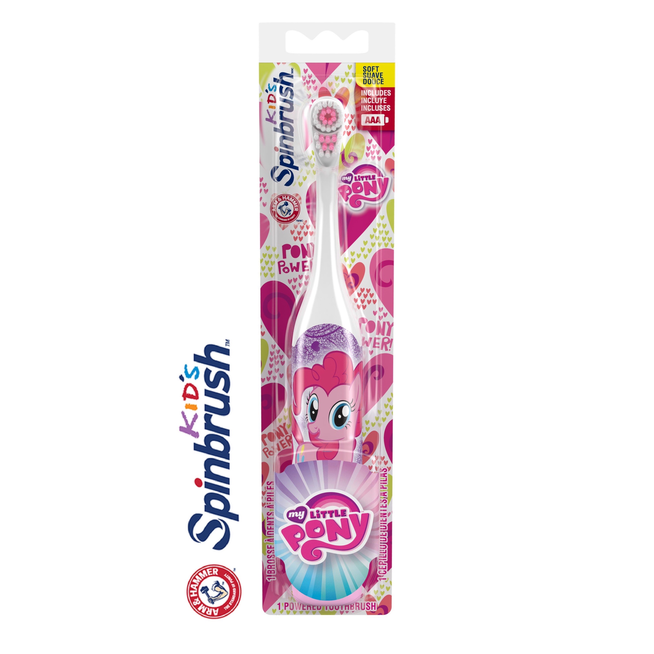 แปรงสีฟันอัตโนมัติสำหรับเด็ก Arm & Hammer My Little Pony Pinkie Pie Spinbrush Kids Battery Toothbrush
