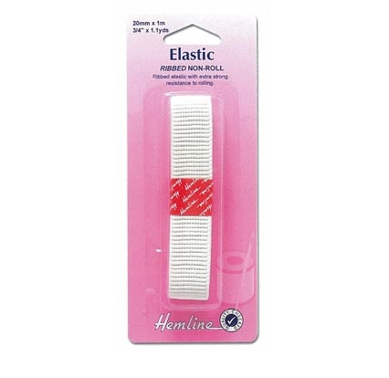 ยางยืดสำหรับทำขอบ ขนาด 1 นิ้ว (Elastic Non-Roll Ribbed: White: 20MM x 1M)