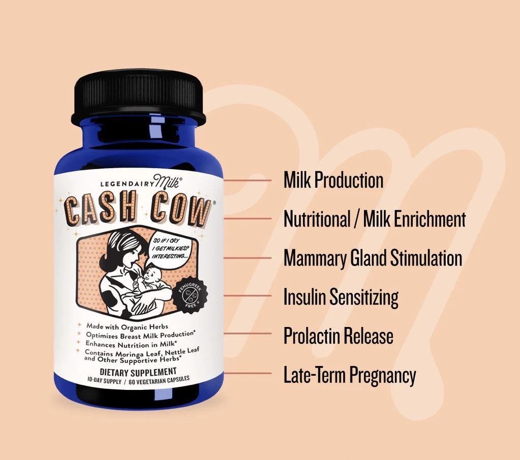 วิตามินกระตุ้นการผลิตน้ำนมและบำรุงคุณภาพน้ำนมสำหรับคุณแม่ Legendairy Milk Cash Cow (180 Capsules)