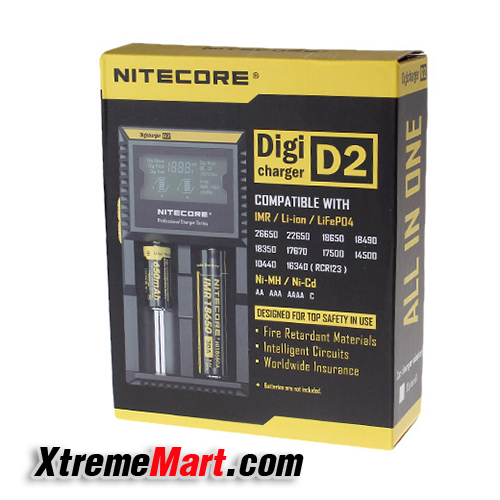 เครื่องชาร์จดิจิตอล NITECORE D2 2-Slot Digital Battery Charger w/ LCD Display Screen
