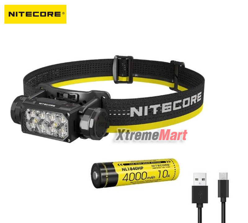 ชุดเซตไฟฉายคาดหัว Nitecore HC65 UHE สว่าง 2000 ลูเมน มี 3 โหมด แสงขาว พร้อมแบตเตอรี่และสายชาร์จ Micro USB (ชุดละ)