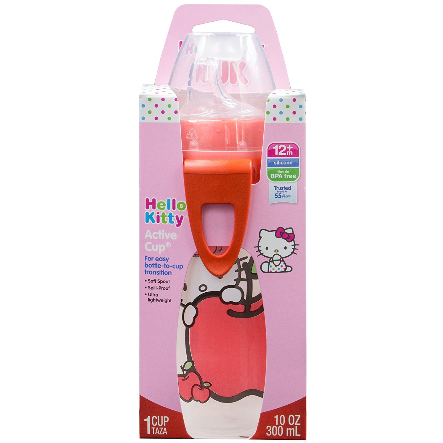 ถ้วยหัดดื่มปลอดสารพิษ Nuk 10-Oz Active Cup (Hello Kitty)