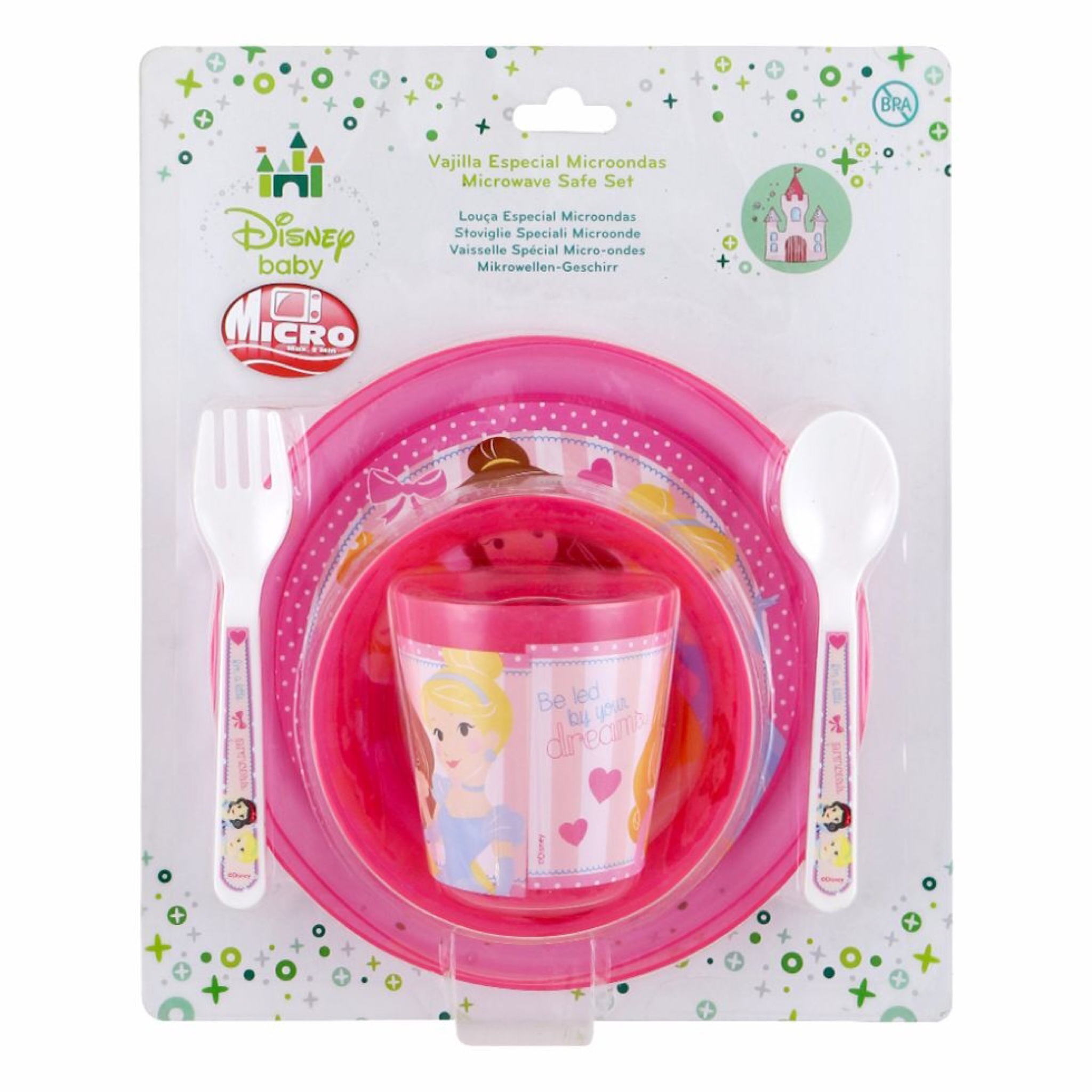 ชุดรับประทานอาหารสำหรับเด็ก Disney Baby Microwave Safe Baby Set (Disney Princess)