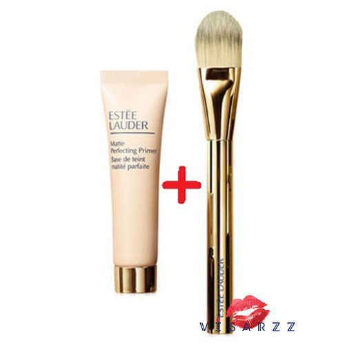 (เซทสุดคุ้ม พิเศษมาพร้อมแปรงลงรองพื้น) Estee Lauder Matte Perfecting Primer 15mL ไพรเมอร์ครีมเนื้อเจล สูตรปราศจากน้ำมัน ช่วยควบคุมความเงา ความมันหลังแต่งหน้า