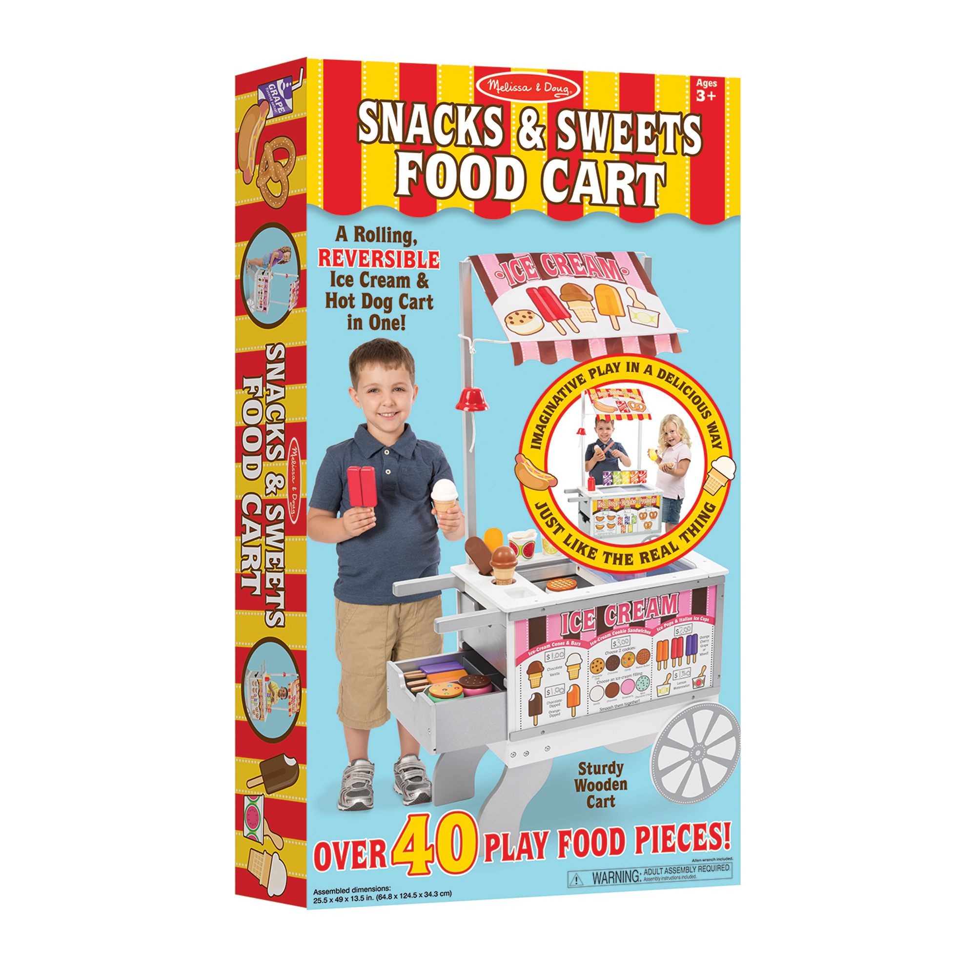 รถเข็นอาหารและไอศครีม Melissa & Doug Snacks & Sweets Food Cart