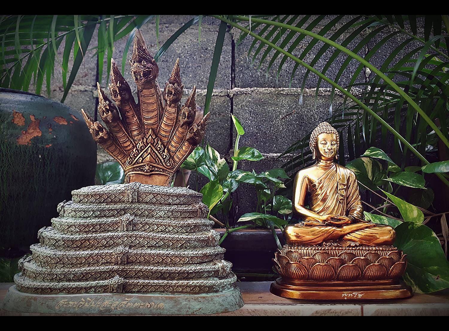 รูปหล่อ พระพุทธเจ้า ปางพระนาคปรก (พญานาค7หัว) เนื้อทองเหลือง ปี2562 (พระหน้าตัก5นิ้ว ฐาน7นิ้ว สูง8นิ้ว) #รับประกันแท้