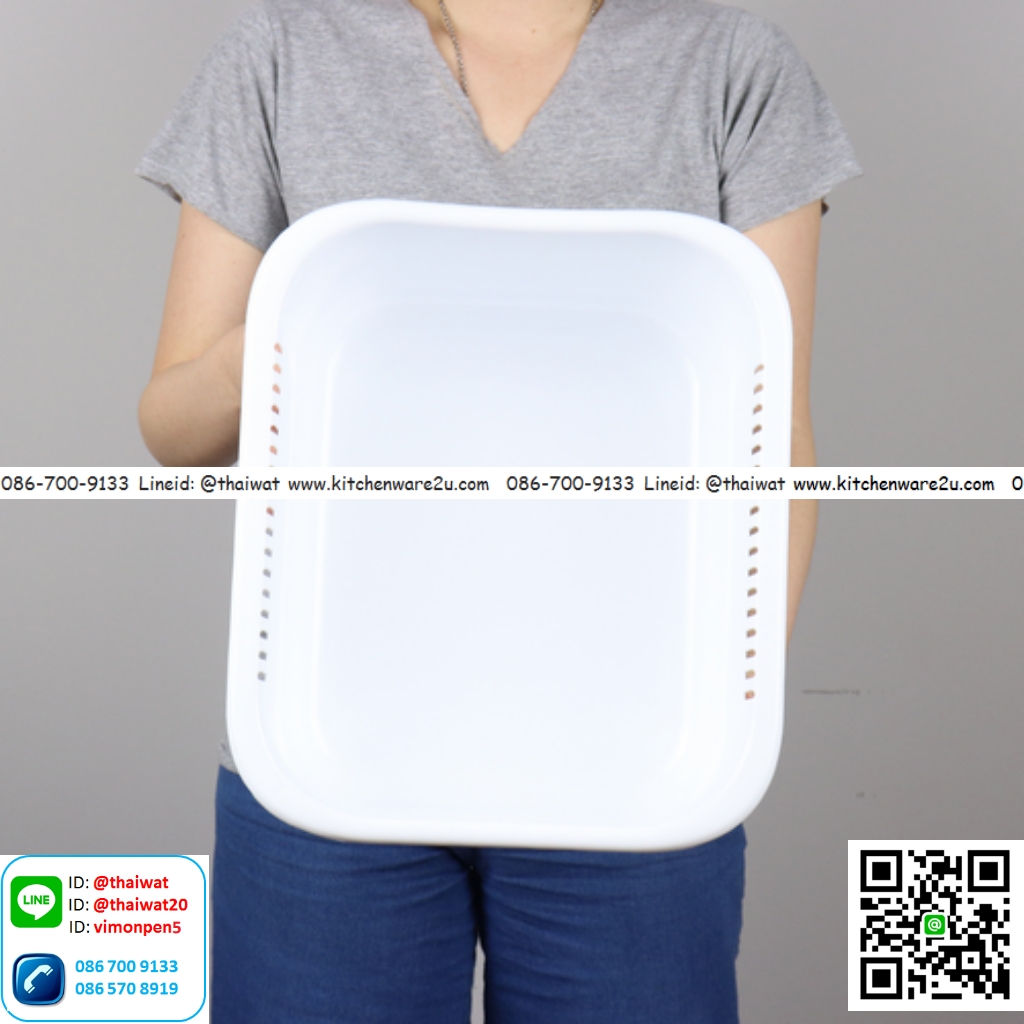 P01455 กะละมังเหลี่ยม 9 ลิตร (29.7 x 34.7 x 14.7 ซม.) เกรดเอ No.3035 ราคาขายส่ง 1 โหล : 12 ใบ : เฉลี่ย 60 บต่อใบ